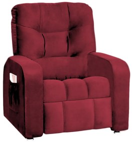 Poltrona do Papai Azera Mx7 Reclinável Suede Vermelho - Matrix