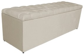 Calçadeira Estofada Liverpool 195 cm King Size Suede Bege - ADJ Decor