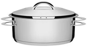 Caçarola Tramontina Solar Rasa em Aço Inox Fundo Triplo com Tampa e Alças 24 cm 4,7 L