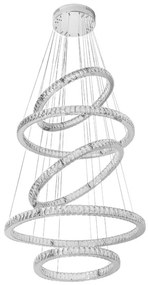 Pendente Led Cristal E Aluminio Cinza 161W 3000K Alianca