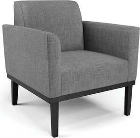 Poltrona Decorativa Isabella Pés Fixo em Madeira Preto Linho Cinza Mesclado G19 - Gran Belo