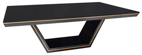 Mesa New Laville Retangular - Preto c/ Detalhes Dourado Soleil Kleiner