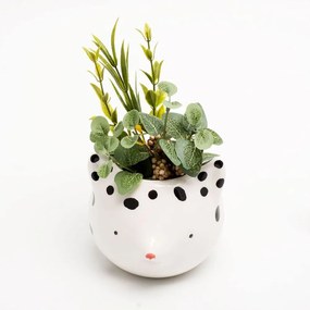 Cachepot Vaso Decorativo de Cerâmica - Fox With Dots