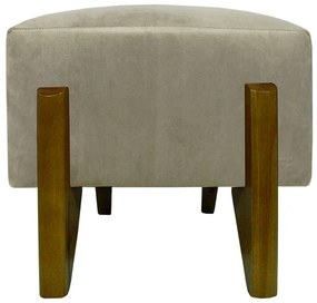 Banquinho Acolchoado Evo Retangular Peach Veludo em Várias Cores - Cru