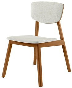 Cadeira Sala de Jantar Madeira Maciça Lang Linho Off White/Mel G13 - Gran Belo