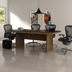 Mesa de Reunião para Escritório Home Office ME4119 MDP Nogal G69 - Gran Belo