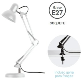 Luminaria Classic Ø15X50X13Cm 1 X E27 Aluminio Branco | Opus Hm 37059 (Branco)