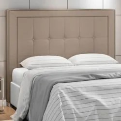 Cabeceira Cama Box Casal King 195cm Paolla Z37 Sintético Bege - Mpozen