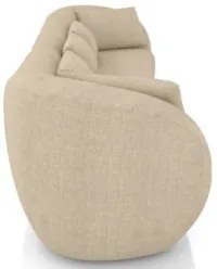 Sofá 2 Lugares 212cm Orgânico Pé Madeira Yume Linho Bege Z55 - Mpozena