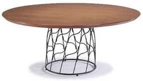 Mesa de Jantar Redonda Liz Tampo Pinhão Aço Preto 140cm - 56820 Sun House