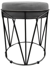 Puff Multiuso com Mesa Babu 2 em 1 Suede Grafite Base Preto - D'Rossi