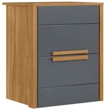 Mesa de Cabeceira 2 Gavetas 51cm Lara Z17 Freijó/Cinza - Mpozenato