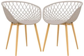 kit 2 Cadeiras Decorativas Para Sala de Estar Ápeiron Nude G56 - Gran Belo