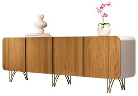Balcão Aparador Buffet Anabelle Off White/Cinamomo H01 - D'Rossi