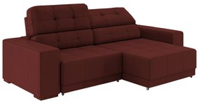 Sofá Sala de Estar Retrátil e Reclinável 3 Lugares Lisboa 230cm Couro Vermelho G58 - Gran Belo