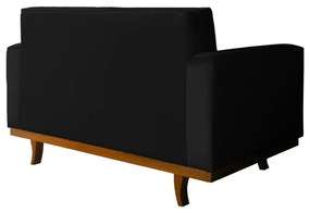 Sofá Dubai 2 Lugares Decorativo 1,50 M Sala Veludo Preto Luxo