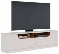Rack Bancada Para TV 75 Pol 200cm Brescia Off White/Freijó C05 - Mpoze