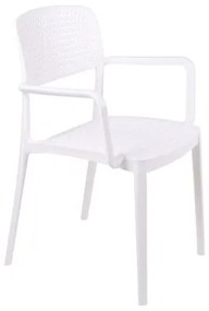 Cadeira Tramontina Serena com Braços Branco Empilhável em Polipropileno com Proteção Antimicrobiana