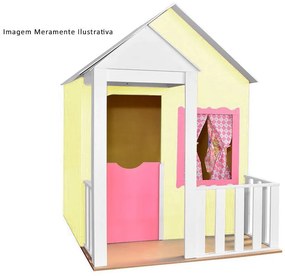 Casinha de Brinquedo com Cercado Amarelo/Rosa L12 - Gran Belo