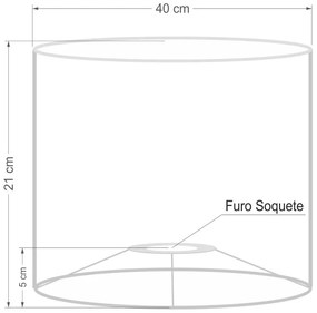 Cúpula Abajur Cilíndrica Cp-7017 Ø40x21cm Café