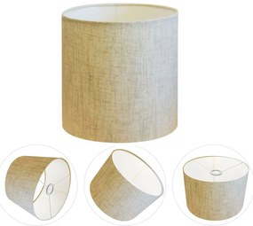 Cúpula Abajur Cilíndrica Cp-7008 Ø20x25cm Rustico Bege