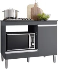 Balcão de Cozinha Para Cooktop e Forno Microondas Carla Cinza - AJL Mó