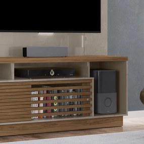 Estante de TV 60 Pol 200cm Sala de Estar Lumari M20 - D'Rossi - Fendi e Naturale