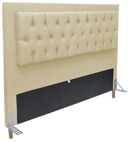 Cabeceira Cama Box Queen 160cm Paris Capitonê Suede Bege - Sheep Estofados - Bege