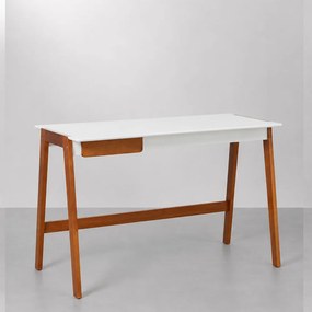 Escrivaninha Vero Nozes e Branco - 1,20m