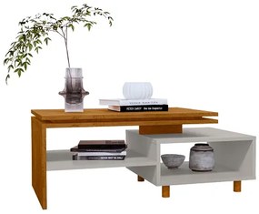 Mesa De Centro Lima Naturalle/Off White - Bechara Móveis