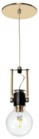 Pendente Lamp Ø120X17Cm Metal E Vidro 1 X G9 Globo Ø8Cm|Old Artisan Pd... (GRAFITE / CROMADO, AMBAR)