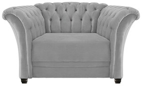 Poltrona Decorativa Chesterfield Sofia Corano Cinza - ADJ Decor