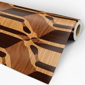Papel de parede adesivo madeira 3D