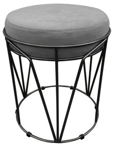 Puff Multiuso com Mesa Babu 2 em 1 Suede Grafite Base Preto - D'Rossi