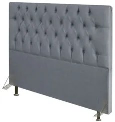 Cabeceira Cama Box Casal King 193cm Diamante Linho Cinza Z51 - Mpozena