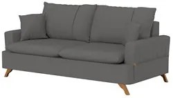 Sofá 200cm 3 Lugares com Almofadas Pés Curvos Veras Suede D05 Cinza -
