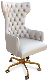 Poltrona Giratória Berger Gold com Rodízios Base Alumínio Ajuste de Altura e Relax Design Clássico