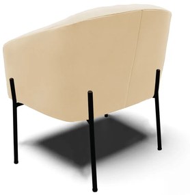 Poltrona Decorativa Pé de Ferro Preto Kit 2 Stella Suede D03 - D'Rossi - Bege