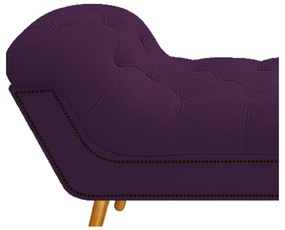 Calçadeira Estofada Veneza 140 cm Casal Suede Roxo - ADJ Decor