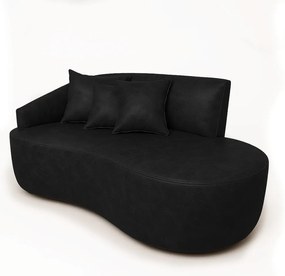 Sofá 2 Lugares Orgânico 140 cm Morgan Sintético PU D03 - D'Rossi  - Preto