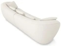 Sofá 3 Lugares 252cm Orgânico Pé Madeira Yume Bouclê Cru Z55 - Mpozena