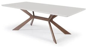 Mesa Jantar Libelle Vidro Branco Base Capuccino 180cm - 70932 Sun Housr