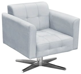 Kit 01 Namoradeira e 01 Poltrona Giratória Elisa Suede Base Estrela Cromada D'Rossi - Cinza