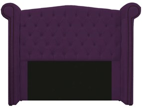 Kit Cabeceira e Calçadeira Veneza 160 cm Queen Size Suede Roxo - ADJ Decor