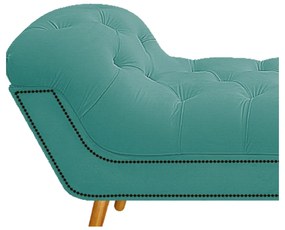 Calçadeira Estofada Veneza 160 cm Queen Size Suede Azul Tiffany - ADJ Decor