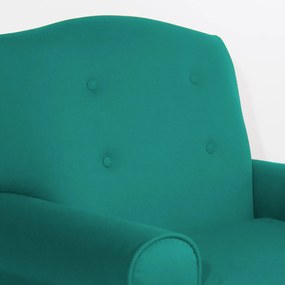 Poltrona da Vovó Lucy Decorativa Luxo Suede Azul Tiffany