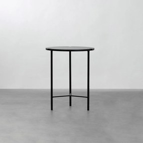 Mesa Lateral Trip Redonda Preto - Mesa Lateral Trip Redonda 40cmx50cm - Preto