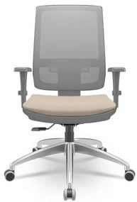 Cadeira Brizza Diretor Grafite Tela Cinza Assento Poliester Fendi Base RelaxPlax Aluminio - 66032 Sun House