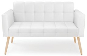Sofá Namoradeira Elisa Corino Pés Palito Natural - D'Rossi - Branco