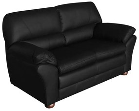 Sofá 2 Lugares Laura 160cm Couro Negro G03 - Gran Belo